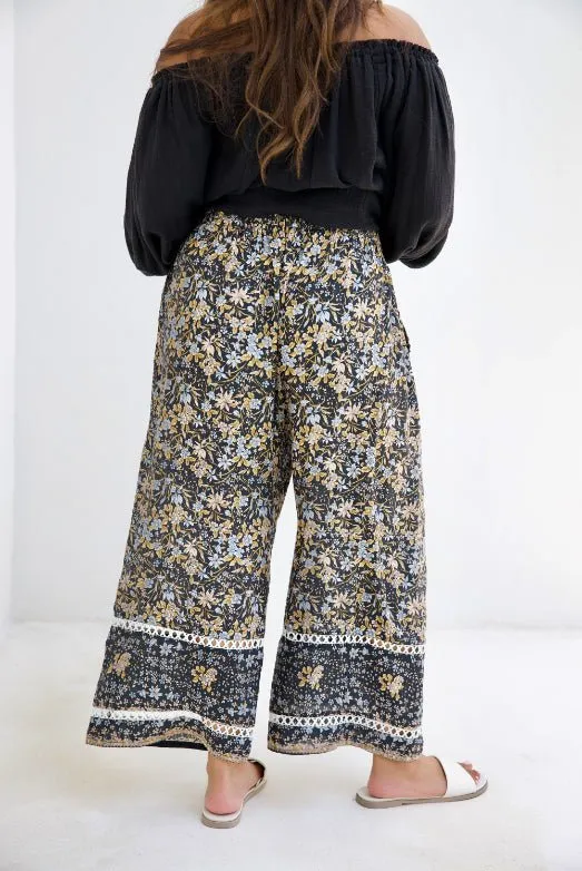 Malibu Pant - Black Iris Print