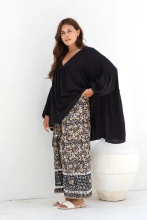 Malibu Pant - Black Iris Print