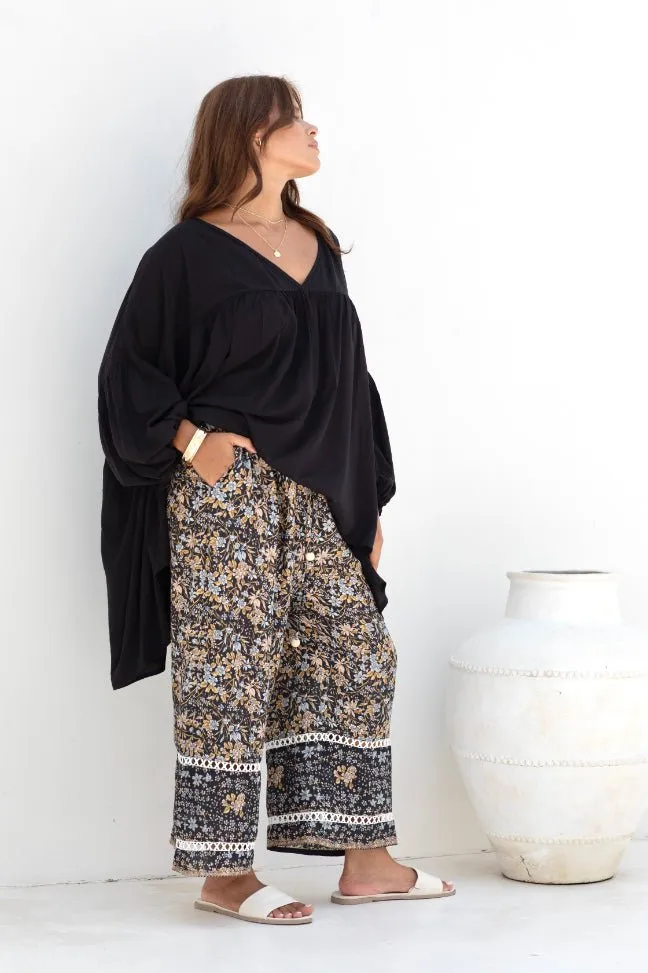 Malibu Pant - Black Iris Print