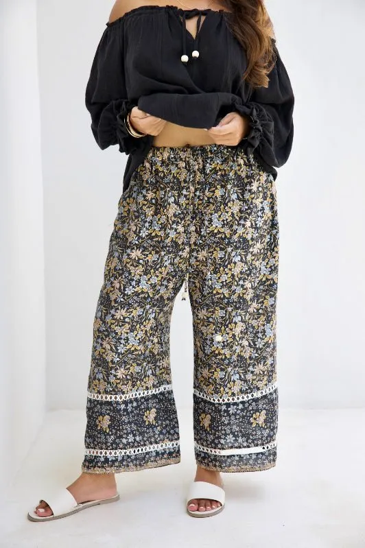 Malibu Pant - Black Iris Print