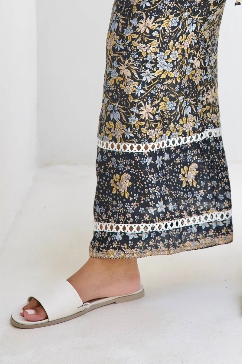 Malibu Pant - Black Iris Print