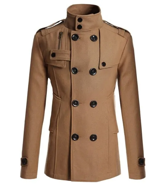 Manteau classe homme d'affaire col Mao