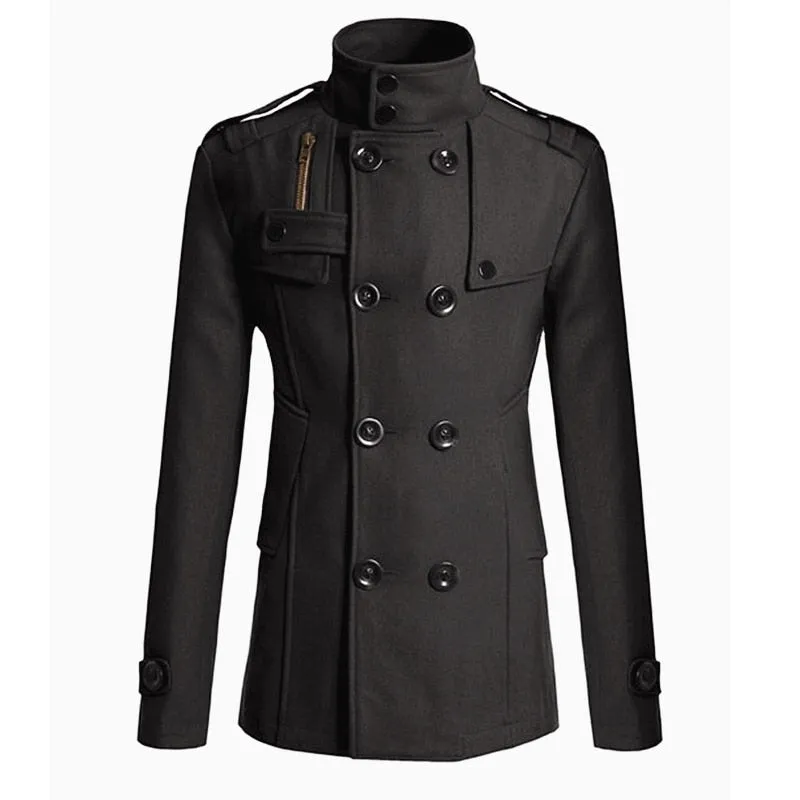 Manteau classe homme d'affaire col Mao