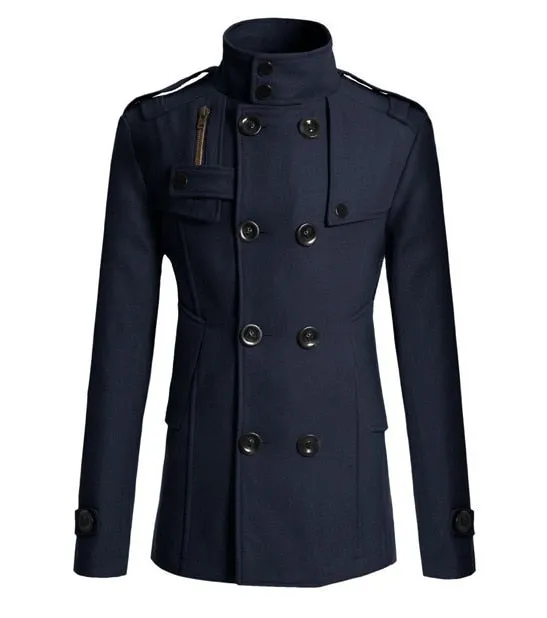Manteau classe homme d'affaire col Mao