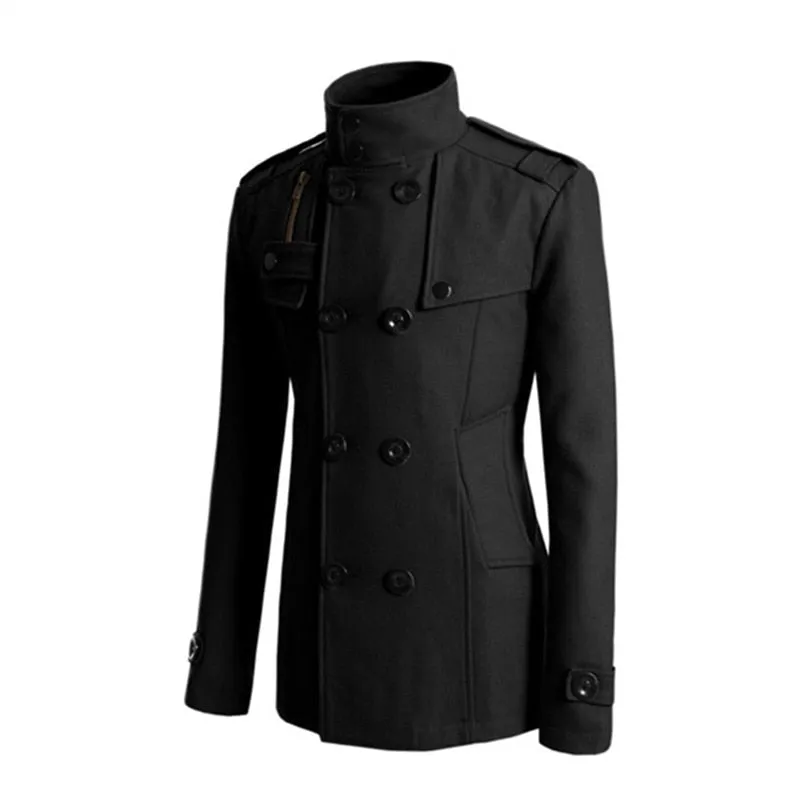Manteau classe homme d'affaire col Mao
