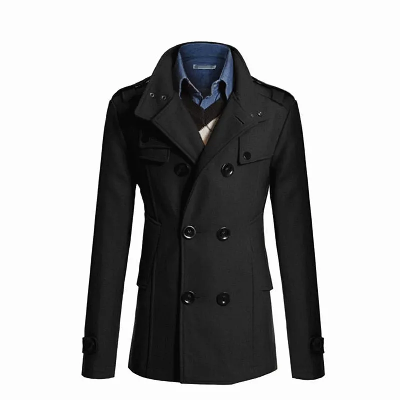 Manteau classe homme d'affaire col Mao