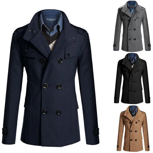 Manteau classe homme d'affaire col Mao