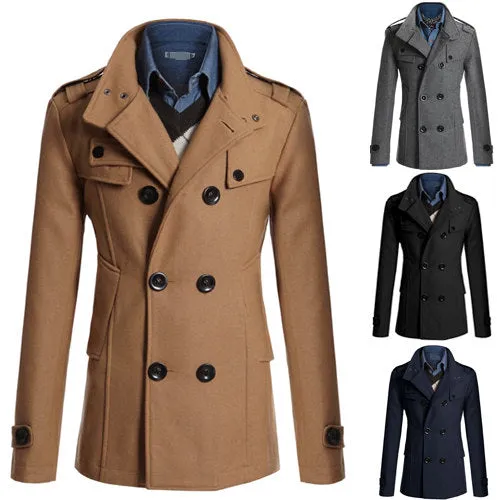 Manteau classe homme d'affaire col Mao