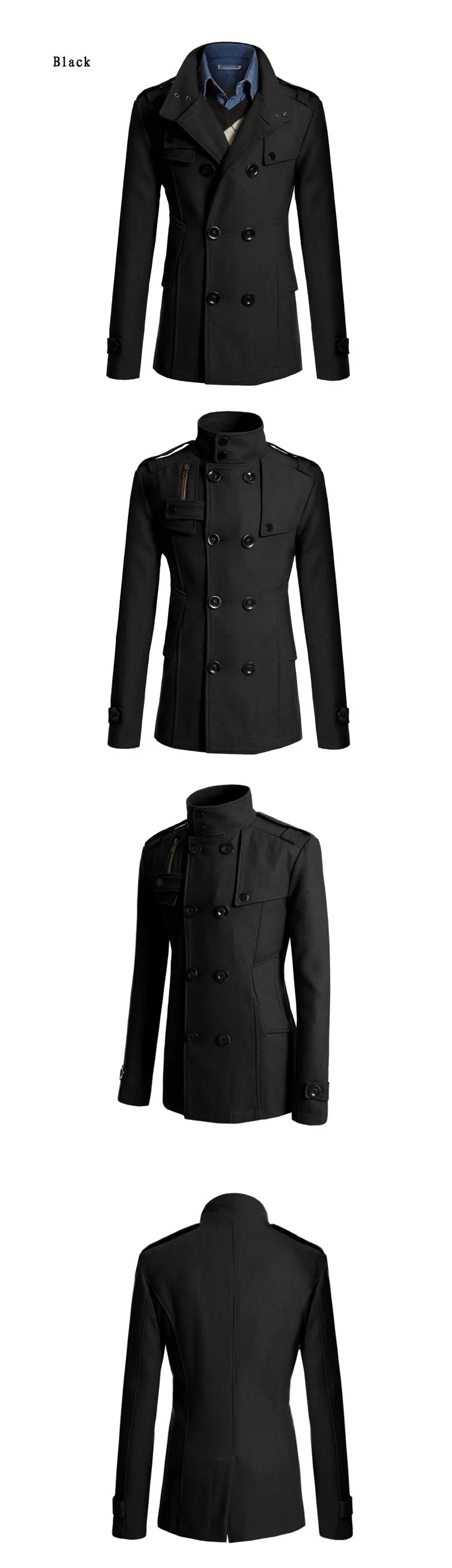 Manteau classe homme d'affaire col Mao