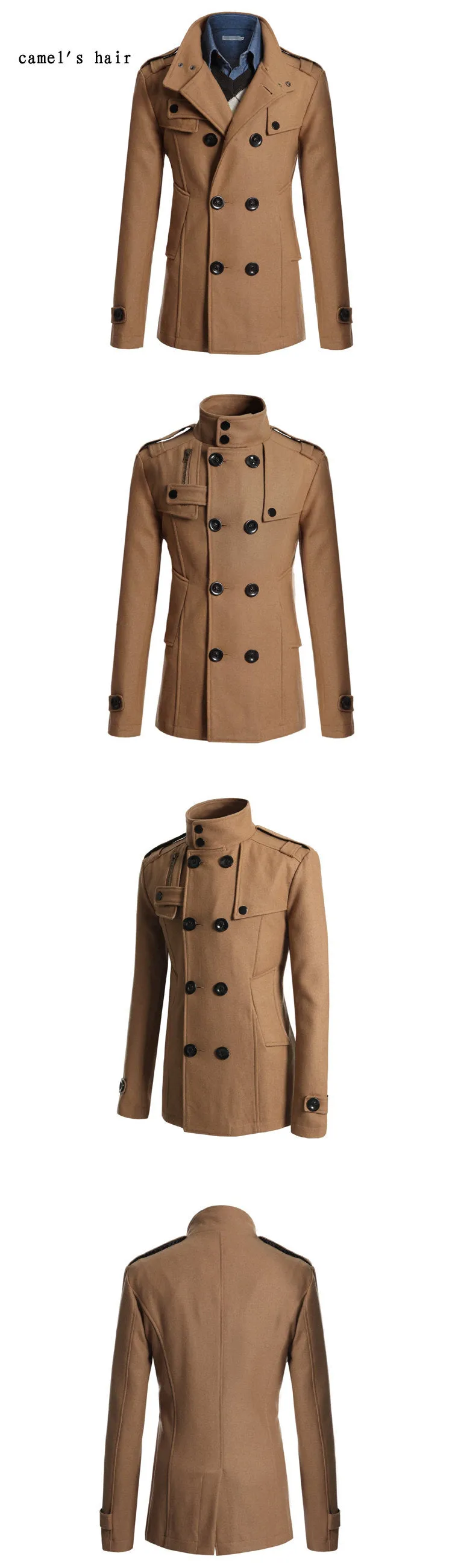 Manteau classe homme d'affaire col Mao