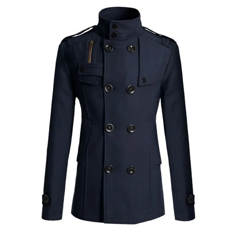 Manteau classe homme d'affaire col Mao