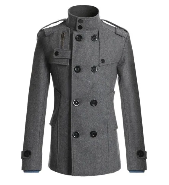 Manteau classe homme d'affaire col Mao