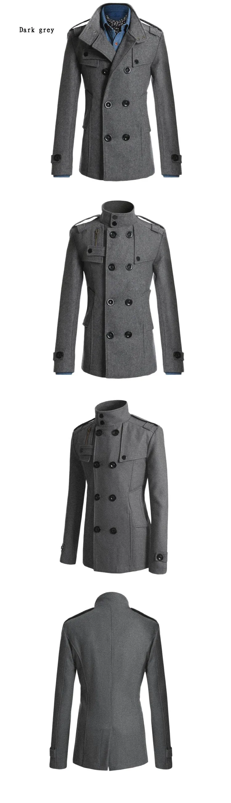 Manteau classe homme d'affaire col Mao