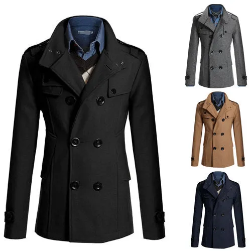 Manteau classe homme d'affaire col Mao
