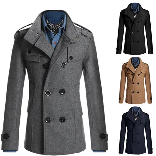 Manteau classe homme d'affaire col Mao