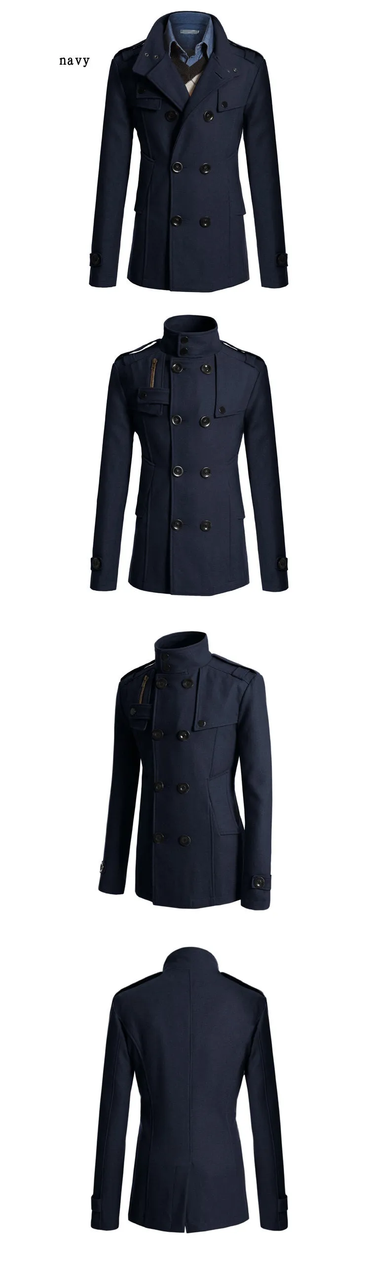 Manteau classe homme d'affaire col Mao