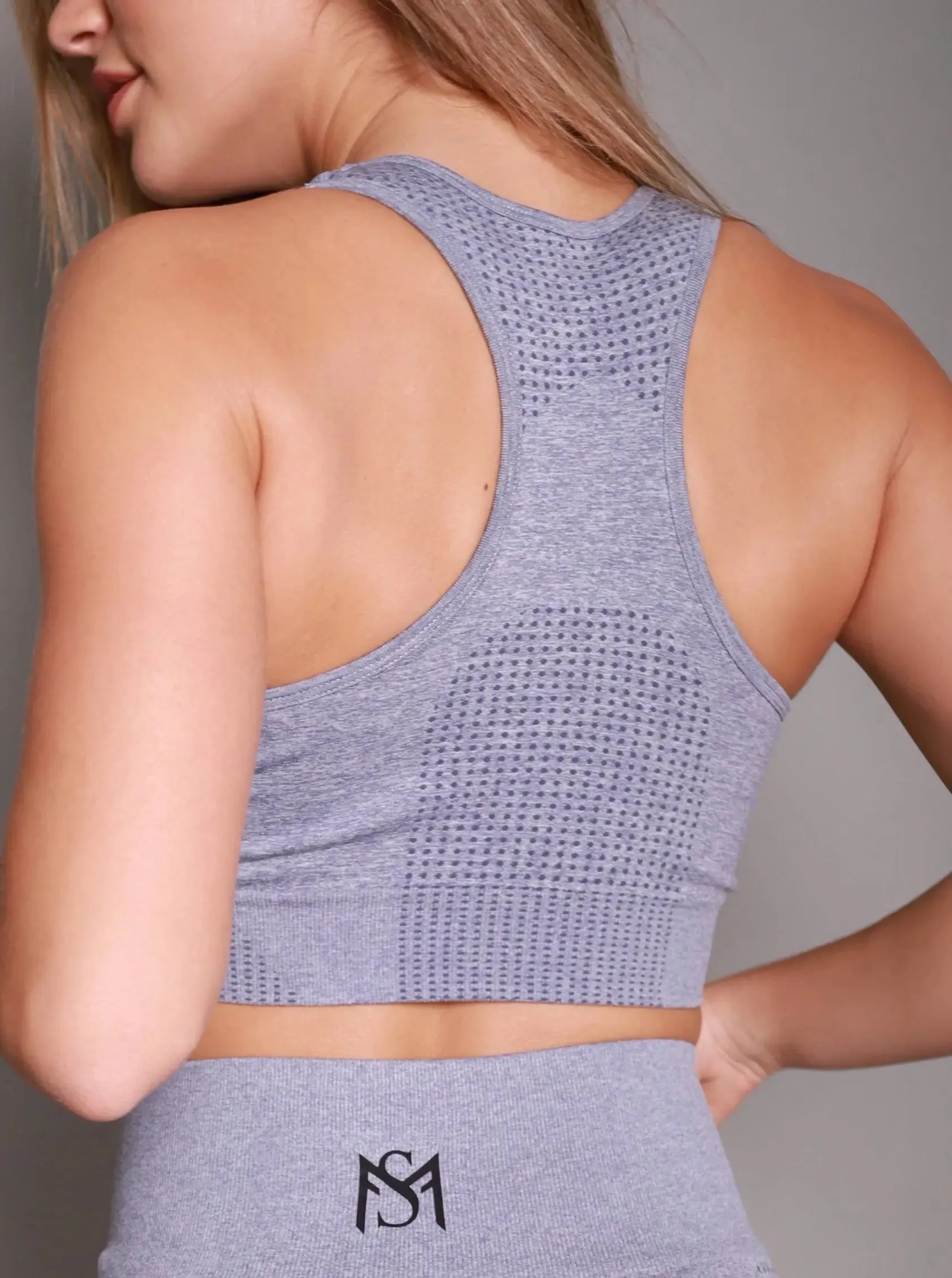 Marble Grey Sports Bra