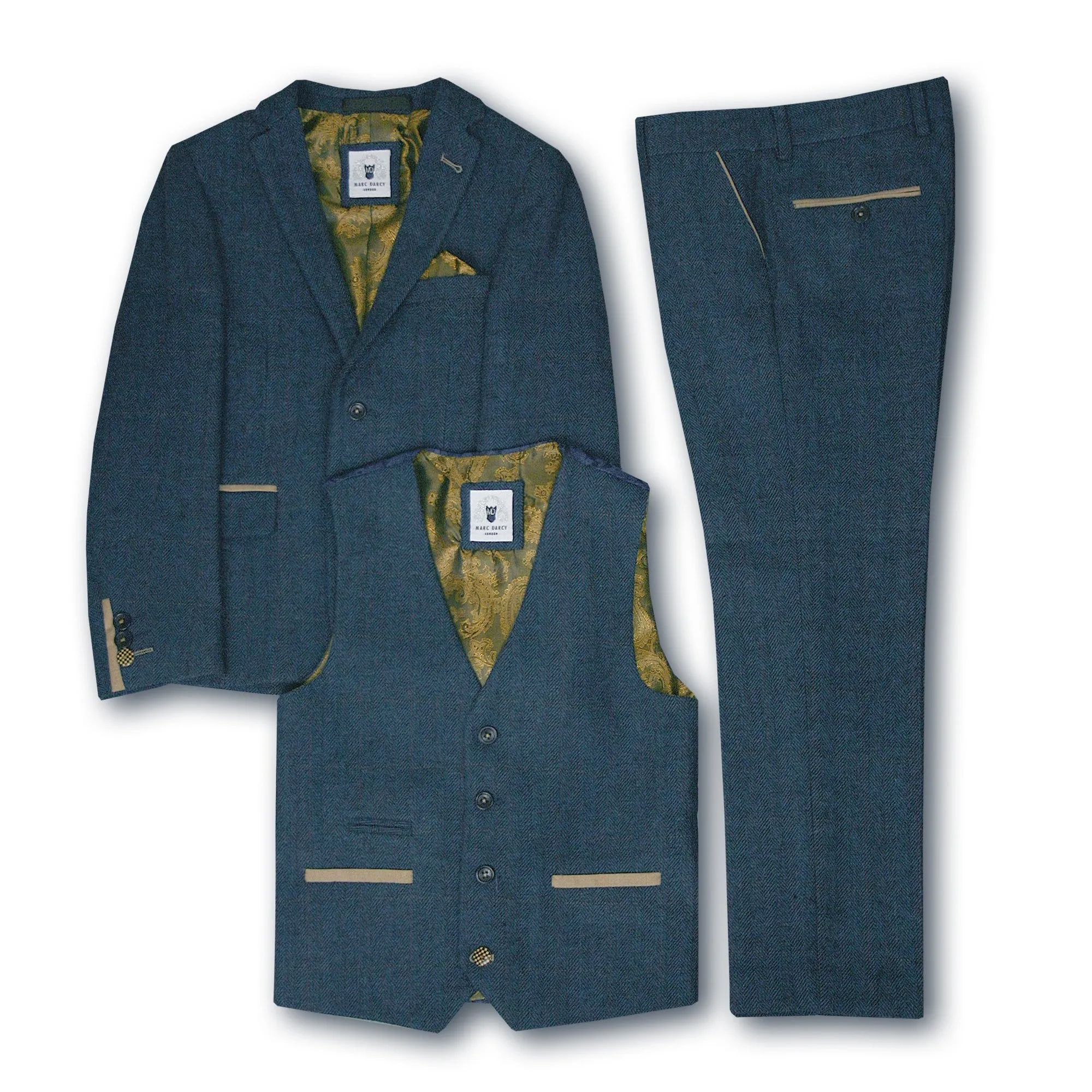 Marc Darcy Dion 3-Piece Suit Blue (Age 9-14)
