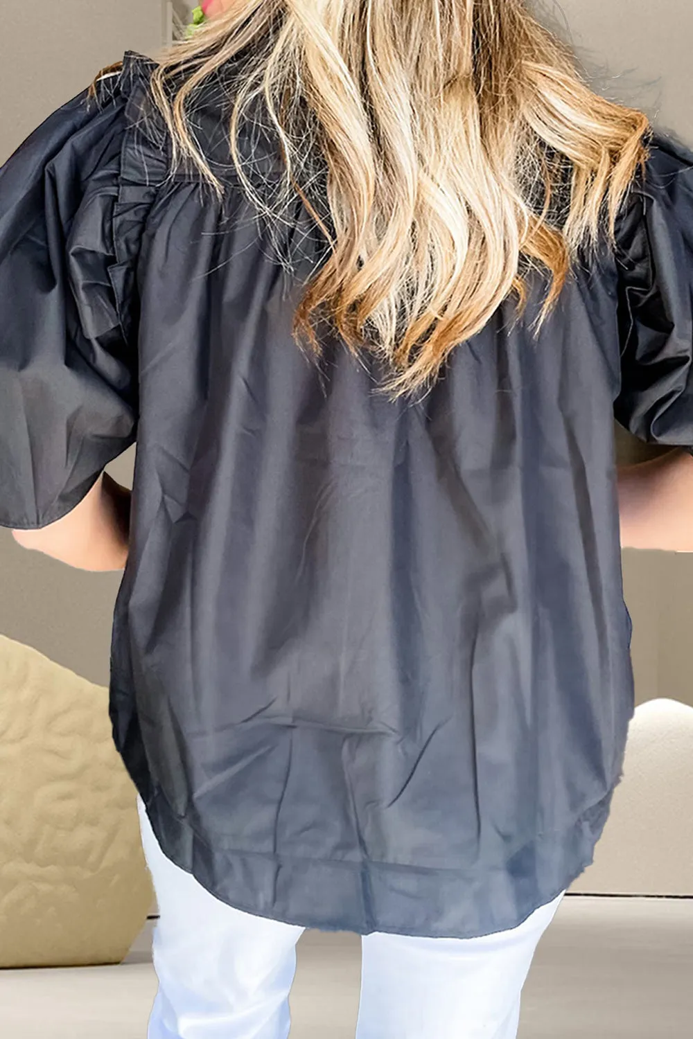 Margaret Button Up Collared Neck Short Sleeve Shirt