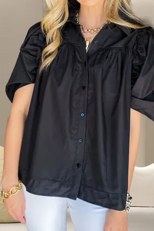 Margaret Button Up Collared Neck Short Sleeve Shirt