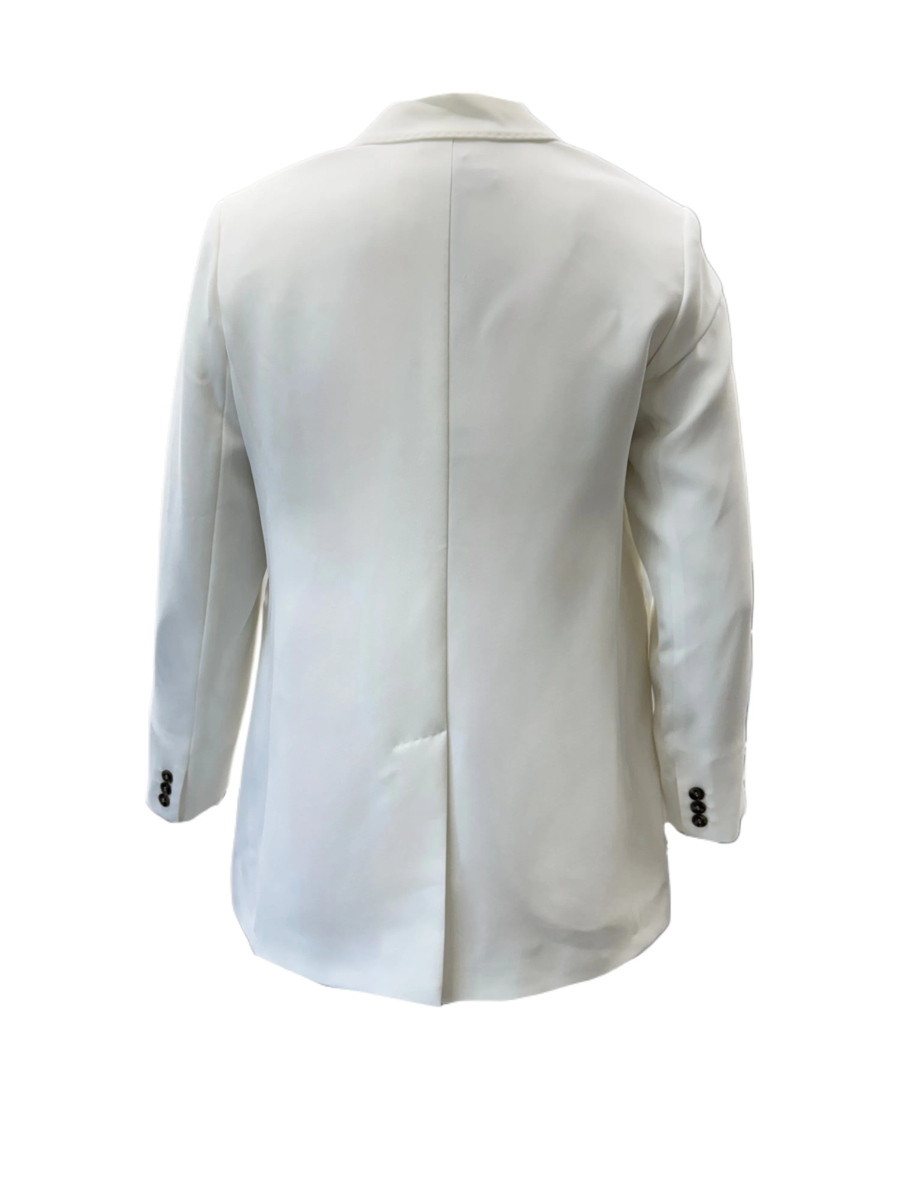 Marina Rinaldi Women's White Canberra Button Closure Blazer NWT
