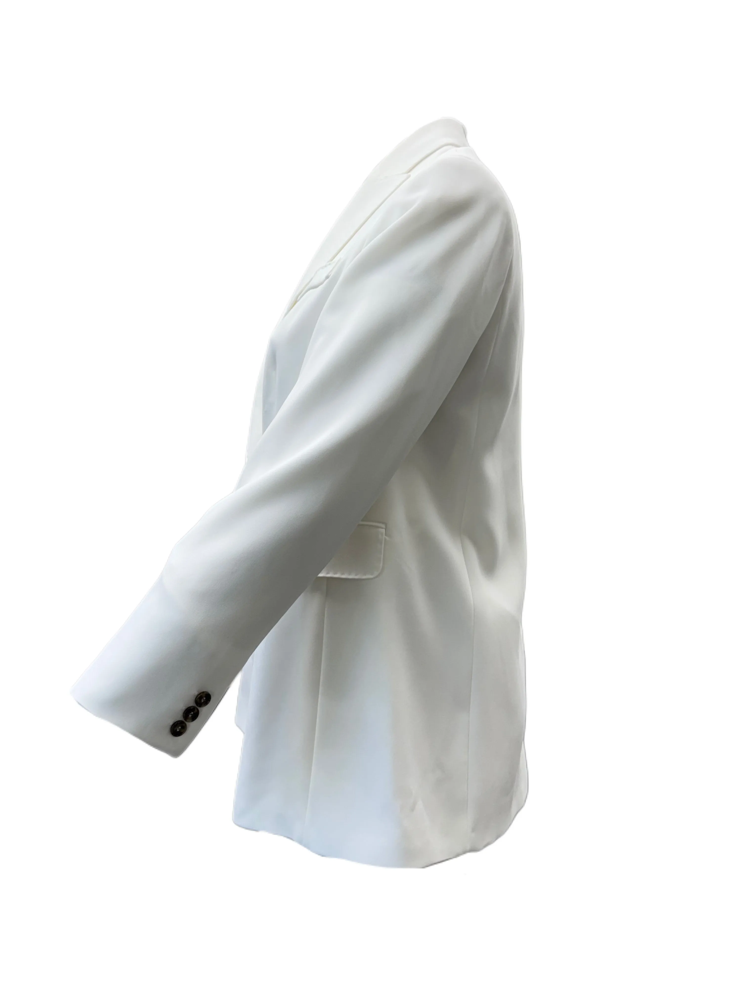 Marina Rinaldi Women's White Canberra Button Closure Blazer NWT