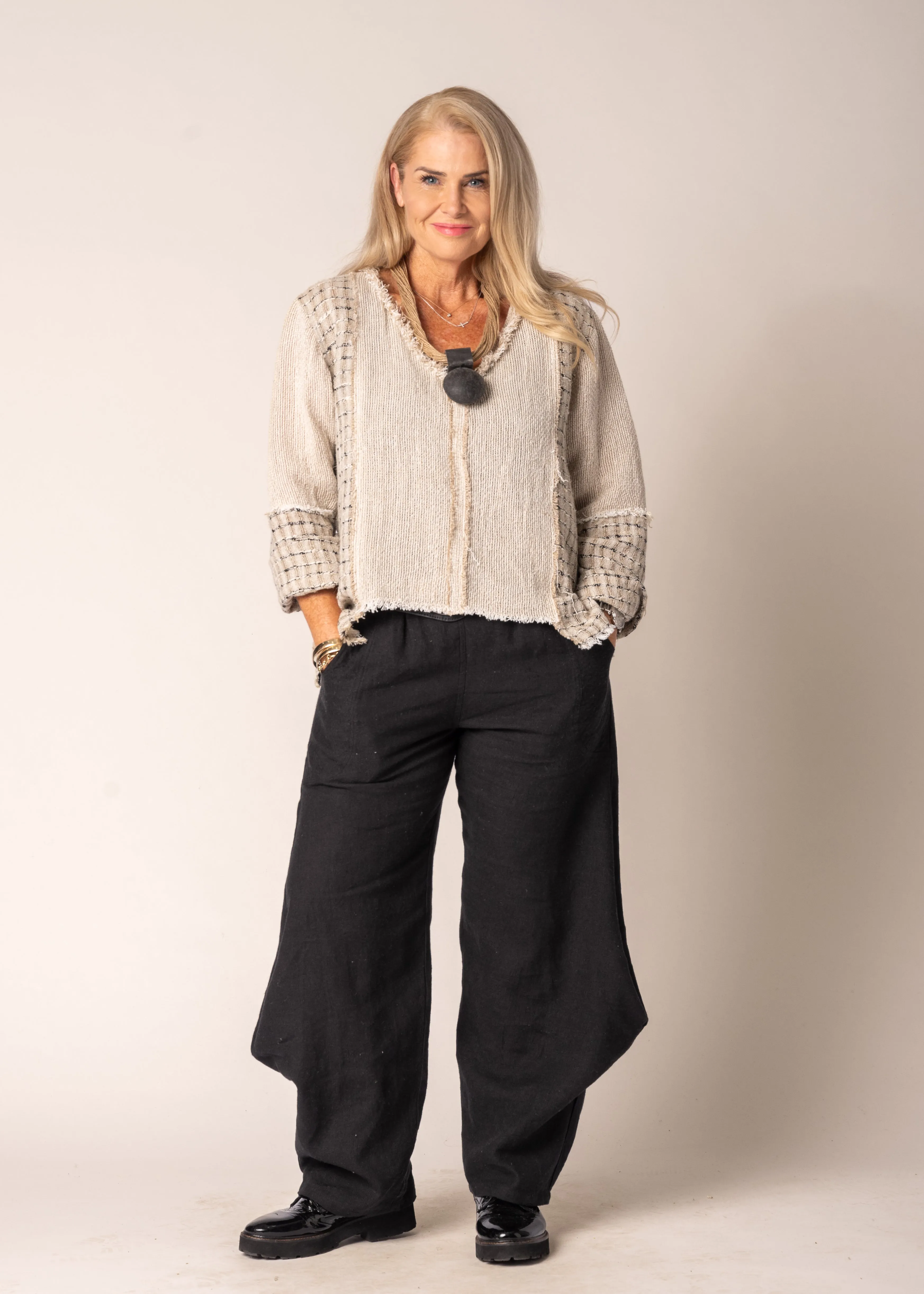 Marisol Linen Top in Latte