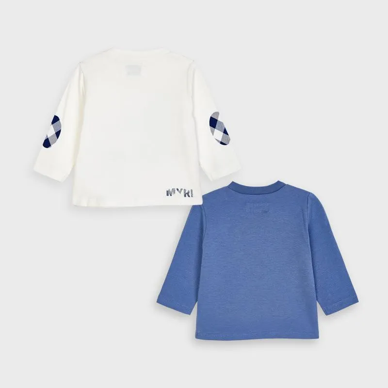 Mayoral Long Sleeve Blue Bear Tee Baby Boy