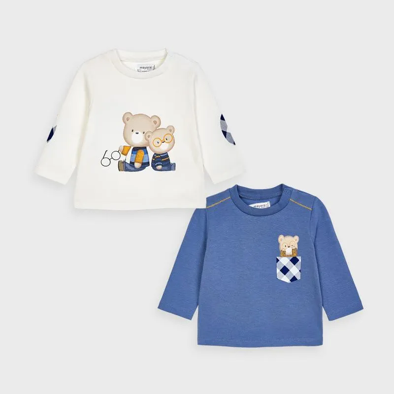 Mayoral Long Sleeve Blue Bear Tee Baby Boy