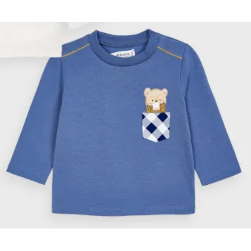 Mayoral Long Sleeve Blue Bear Tee Baby Boy