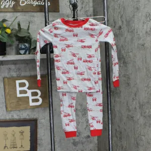Member'sMark Boys Firetruck Youth Favorite Pajama 2-Piece Set Gray / Red 6