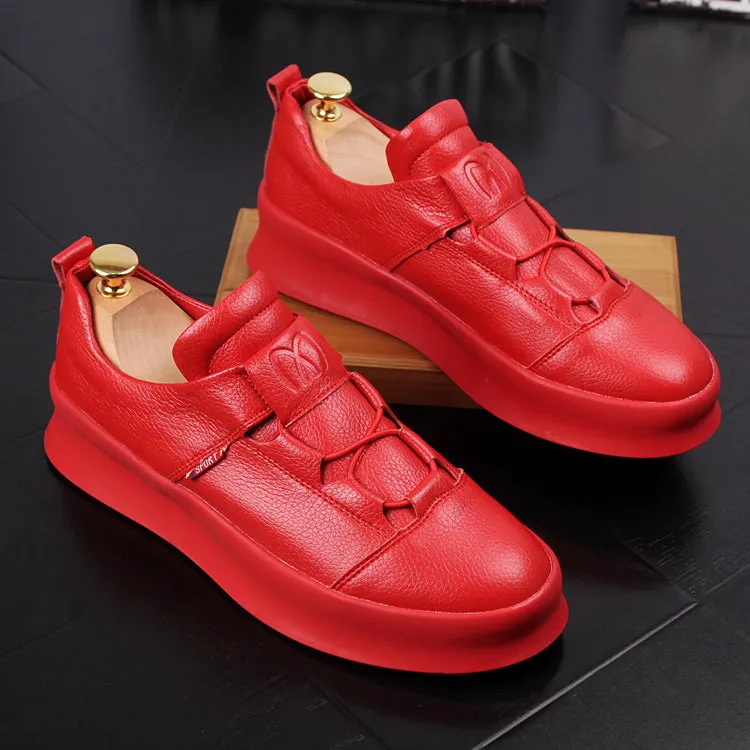 Men Fashion Casual White Shoes Spring Autumn Leather Thick Bottom Breathable Leisure Shoes Male Comfortable Loafers