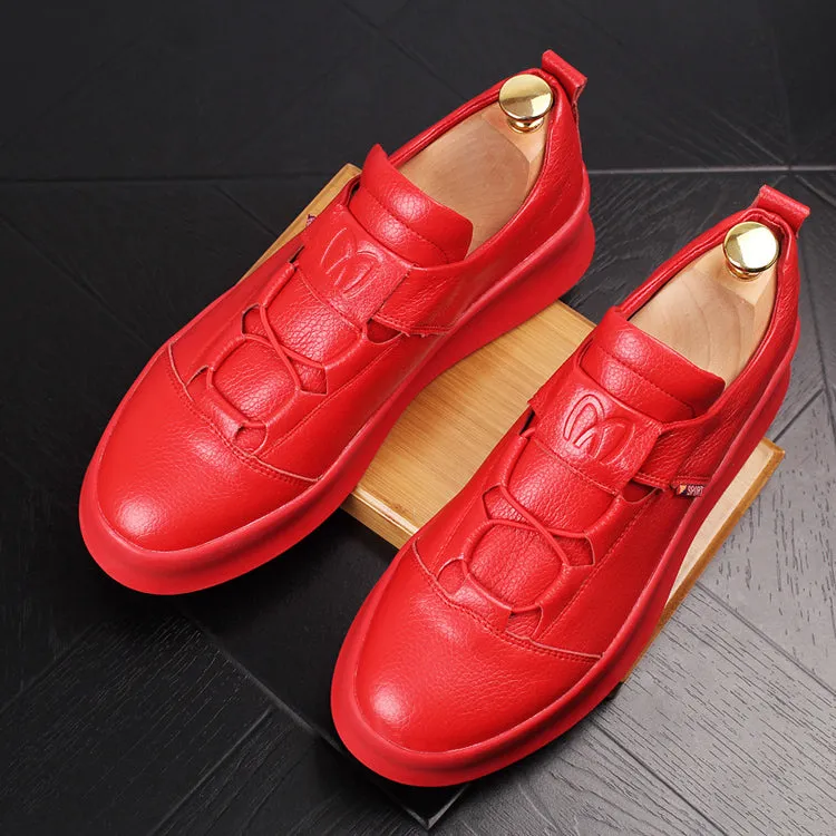 Men Fashion Casual White Shoes Spring Autumn Leather Thick Bottom Breathable Leisure Shoes Male Comfortable Loafers