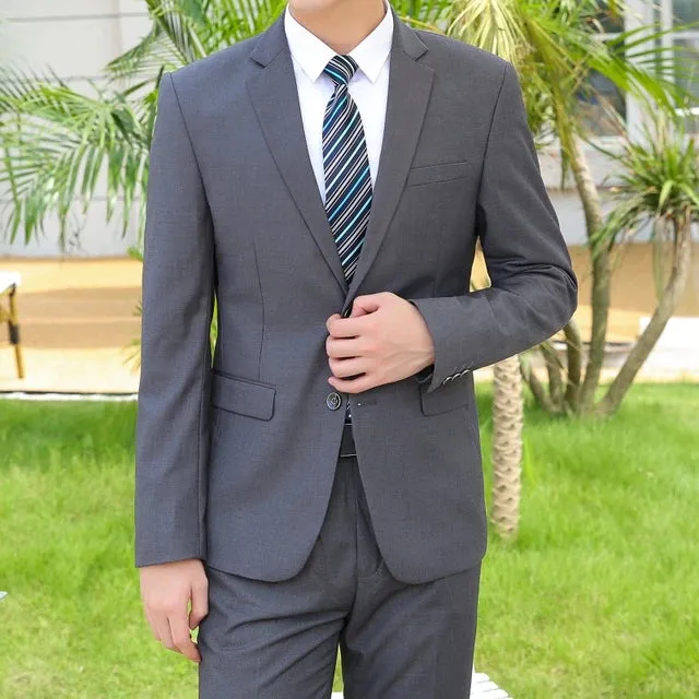Men's 2-Piece Italian Style Slim Fit Suit, Jacket & Pants