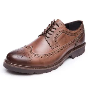 Mens Brogue Shoes Color Block Carved Gentleman Leather Shoes VIntage British Style Casual Wedding Business Shoes Man Dress Shoes