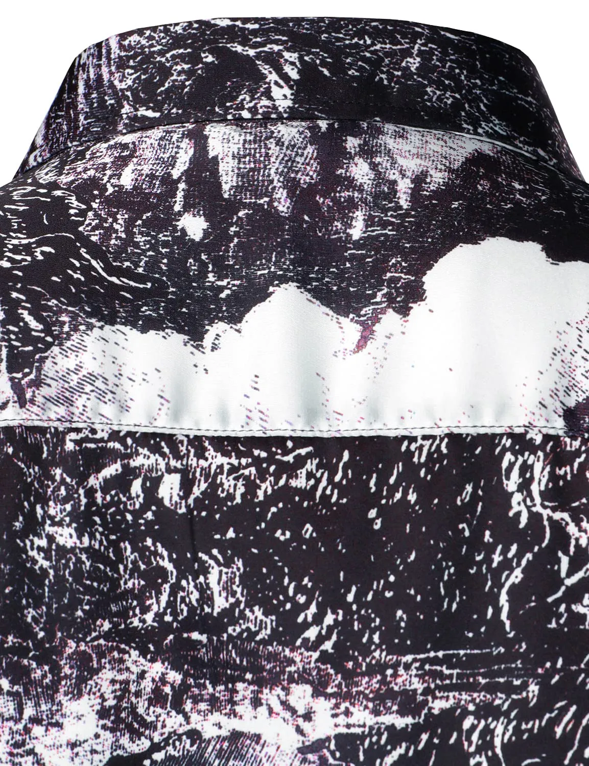 Men's Casual Abstract Print Long Sleeve Button Up Dress Shirt