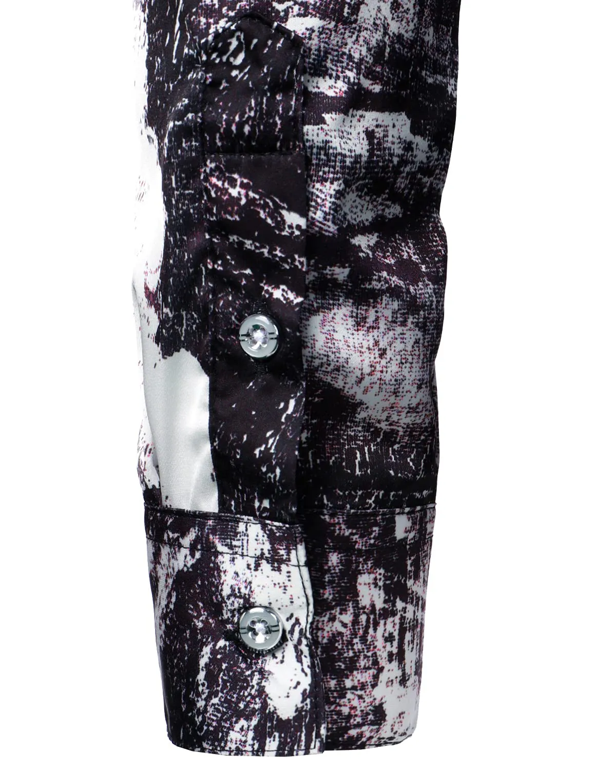 Men's Casual Abstract Print Long Sleeve Button Up Dress Shirt
