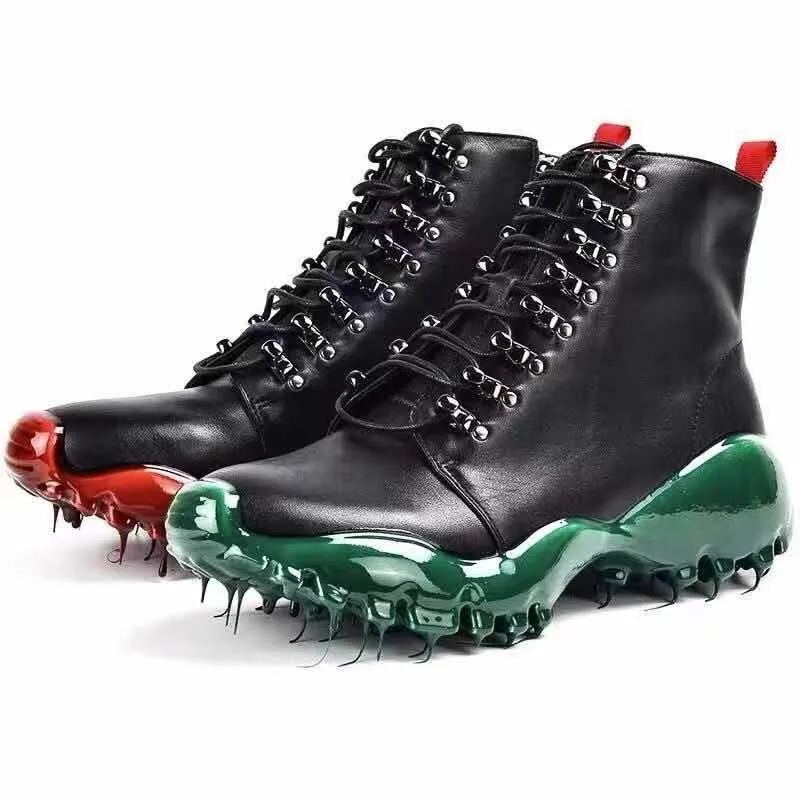 Mens Casual Boots Fashion Rubber Sole High Top Sneakers