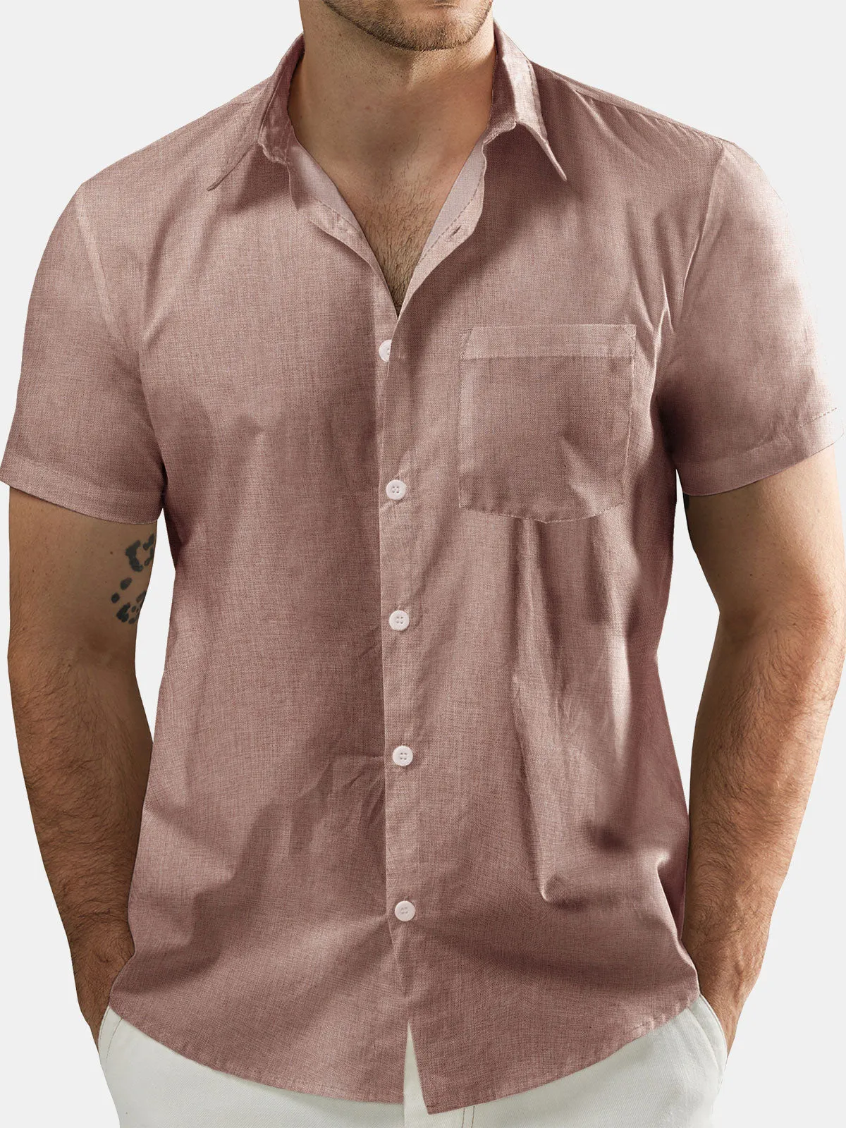 Men's Casual Button Up Pocket Short Sleeve Summer Beach Hawaiian Shirt