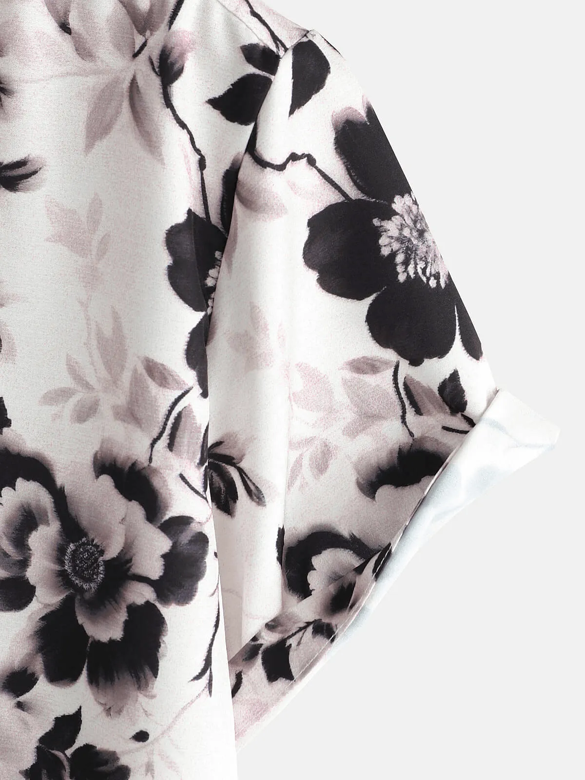 Men's Casual Floral Holiday Short Sleeve Summer Button Up Shirt