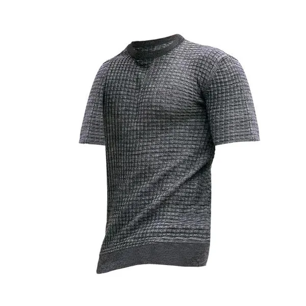 MEN'S CASUAL ROUND NECK WAFFLE T-SHIRT