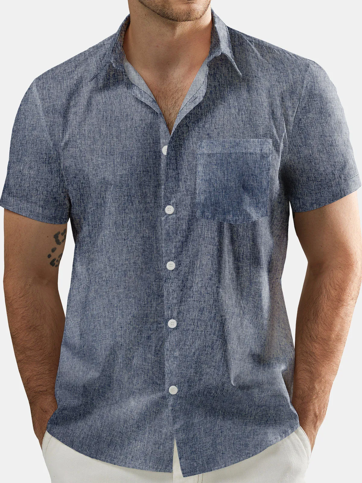 Men's Casual Short Sleeve Button Up Pocket Summer Beach Hawaiian Shirt