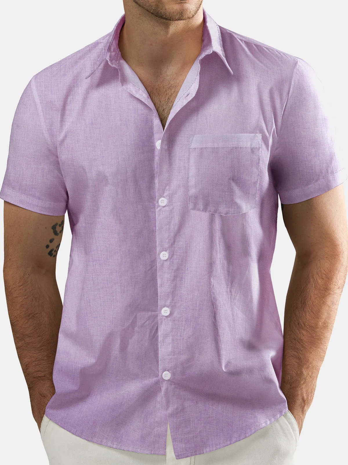 Men's Casual Short Sleeve Button Up Pocket Summer Beach Hawaiian Shirt