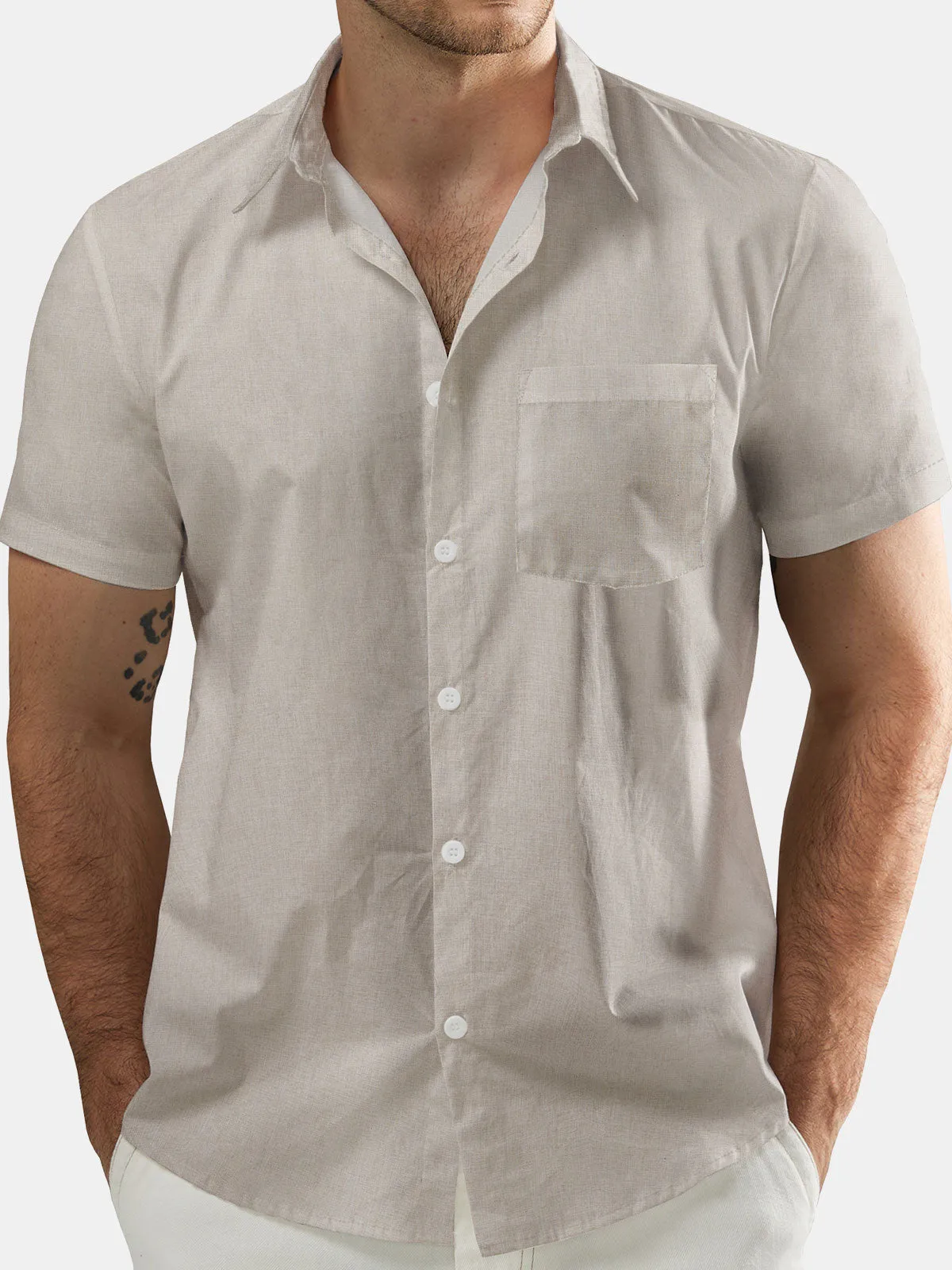 Men's Casual Short Sleeve Button Up Pocket Summer Beach Hawaiian Shirt