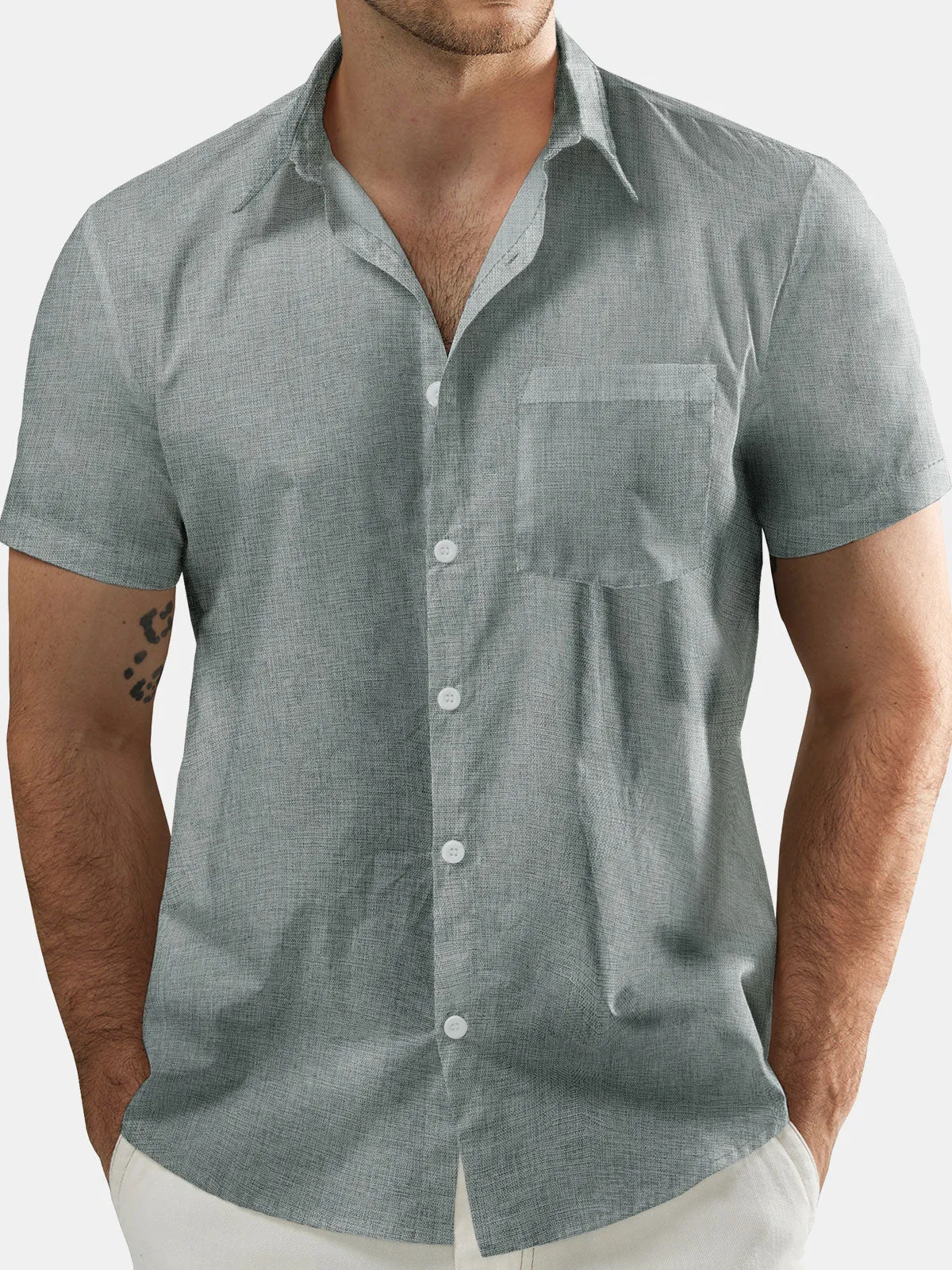 Men's Casual Short Sleeve Button Up Pocket Summer Beach Hawaiian Shirt