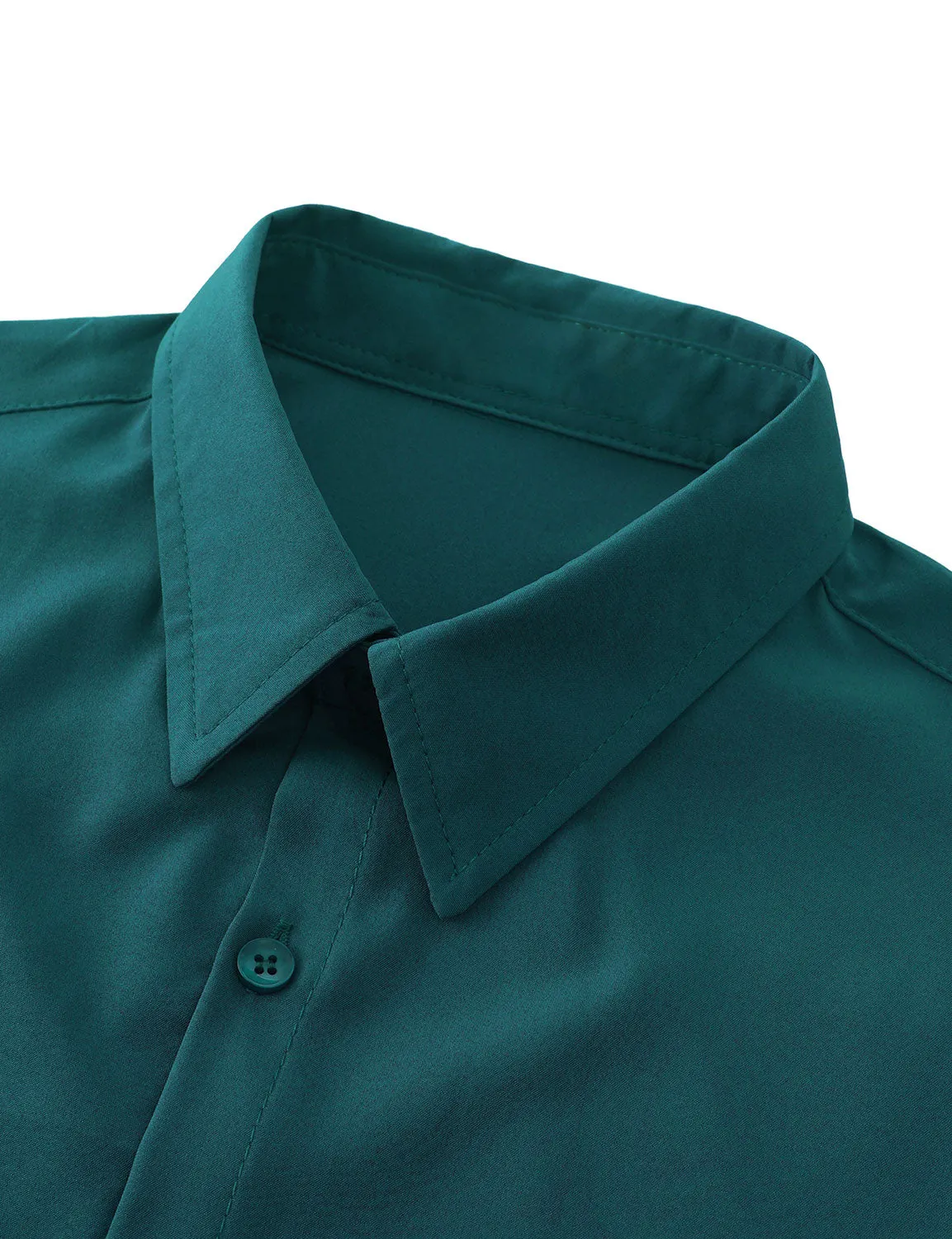 Men's Casual Solid Color Button Up Long Sleeve Dress Shirt