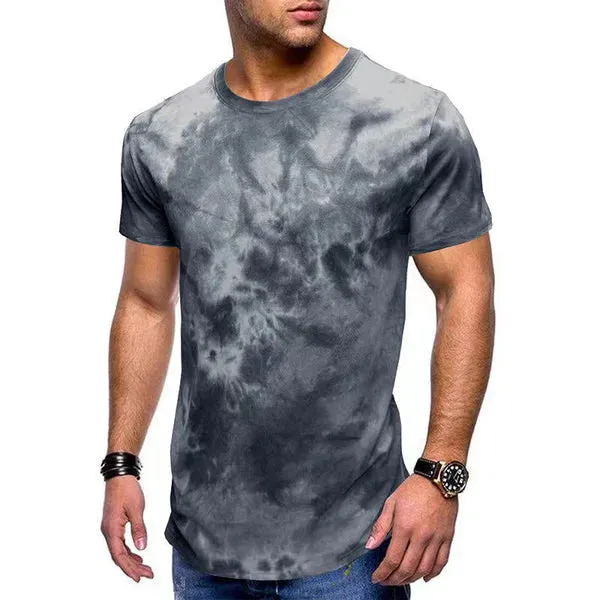 MEN'S CASUAL TIE DYE ROUND NECK SHORT SLEEVED T-SHIRT
