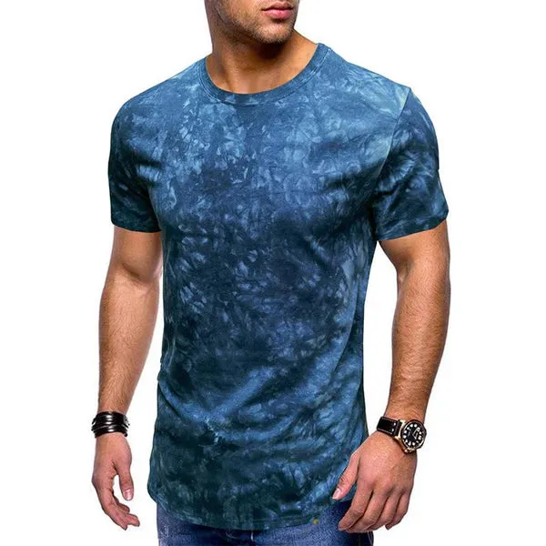 MEN'S CASUAL TIE DYE ROUND NECK SHORT SLEEVED T-SHIRT