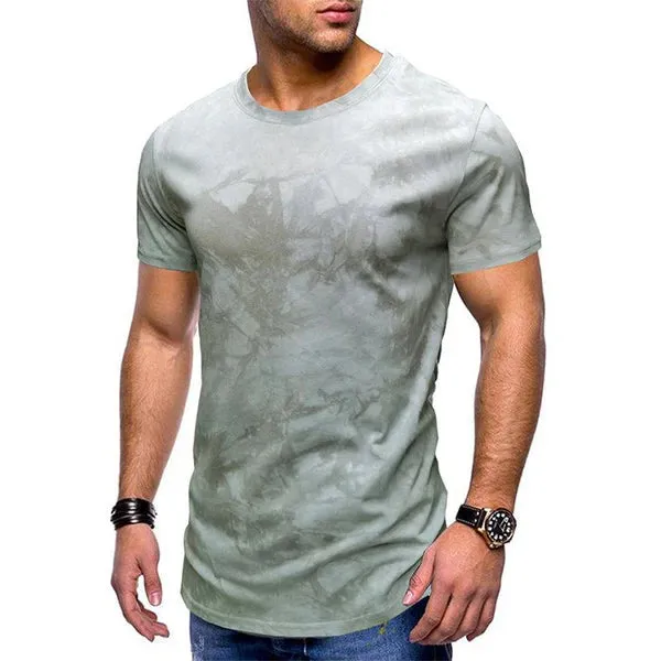MEN'S CASUAL TIE DYE ROUND NECK SHORT SLEEVED T-SHIRT