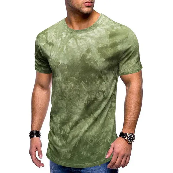 MEN'S CASUAL TIE DYE ROUND NECK SHORT SLEEVED T-SHIRT